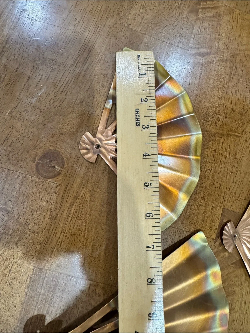 Vintage copper fans wall decor set of 3